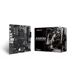 BIOSTAR A520MT, Socket AM4, AMD A520, Dual 2xDDR4-4933, APU AMD graphics, HDMI, DP, 1xPCIe X16, 4xSATA3, RAID, 1xM.2 Slot,  2xPCIe X1, ALC897 HDA, GbE LAN, 1xUSB-C 3.2 Gen2 header, 4xUSB3.2, mATX